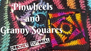 Howto Crochet Pinwheel and Spiral Granny Square [upl. by Enyrb299]