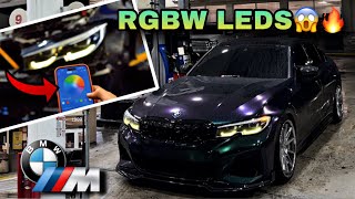 M340i GETS COLOR CHANGING RGB HEADLIGHTS‼️😱🔥 [upl. by Gregorius673]