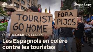 Manifestations pour dénoncer les impacts du surtourisme en Espagne [upl. by Daggna571]