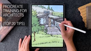 Top 20 features using Procreate for architecture  Intermediate tutorial tips [upl. by Aidam]