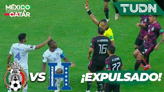 ¡EXPULSADO ¡Roja directa a Maynor Figueroa  México 10 Honduras  Eliminatoria Catar 2021  TUDN [upl. by Lyrehs963]