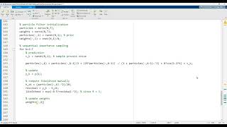 Particle Filter Design  Les 8  Sequential Importance Sampling Example in Matlab [upl. by Jared]