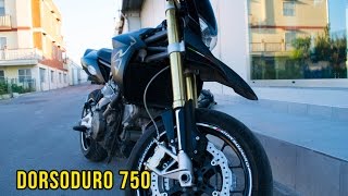 Aprilia Dorsoduro 750 Startup Sound amp Wheelie Training [upl. by Ahcsas]