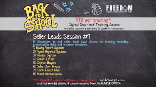 Back To School Training Access  SELLER LEADS SESSION 1 [upl. by Ahserb744]