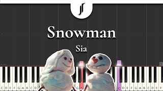 Snowman  Sia  Piano Tutorial by JohnRodDondoyano [upl. by Pacifa]