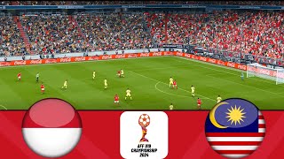 Indonesia U19 vs Malaysia U19  Kejuaraan AFF U19 2024  Semi Final  Watch Along amp Pes 21 Gameplay [upl. by Nylirehs]