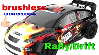 UDIRC 1604 116 PRO Brushless rally  drift review [upl. by Klug]