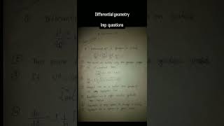 Bsc 5th semester differential geometry mcq question differential geometry mcq question math mcq [upl. by Nnalorac]