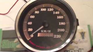 9598 5quot Speedometer Dyna Wide Glide Softail KPH With Wire Harness Indicator Lights 99 Kilos [upl. by Kanya]