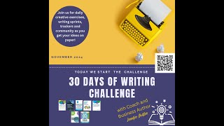 Day 1 30 Day Writing Sprint Challenge with Jennifer Britton [upl. by Eirameinna]