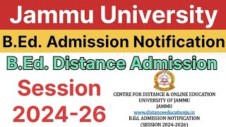 BEd Distance Admission Start😱 202426BED Admission Official Notice Out UG PG admission Update 🔥 [upl. by Eus]