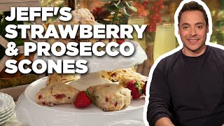 Jeff Mauros Strawberry and Prosecco Scones with Sparkling Lemon Icing  The Kitchen  Food Network [upl. by Teresina]