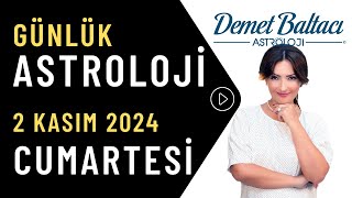 Bugün 2 Kasım 2024 Cumartesi günlük burç yorumu Astrolog Demet Baltacı astroloji burçlar haber [upl. by Botti940]