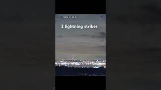 2 Lightning strikes in Vancouver Nov 17 weather yvr [upl. by Adnowal]