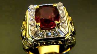 VANTEGold Top DESIGN RUBY DIAMOND 18K YELLOW GOLD RING JEWELRY [upl. by Ressay830]