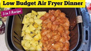 Air fryer Chicken Breast and Roasted Potatoes Dinner Recipe with Vegetables  Low Budget Lunch [upl. by Esinnej765]