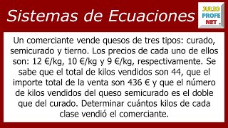 SISTEMAS DE ECUACIONES LINEALES 3×3  Problema 3 [upl. by Suoirred]