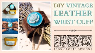 Apoxie Sculpt Jewelry  Faux Intaglios  DIY Vintage Leather Wrist Cuff  IOD Moulds [upl. by Trudy]