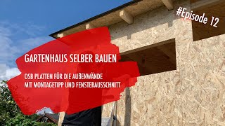 DIY Gartenhaus selber bauen Ep 12  Wände und Fensterausschnitte mit OSB Platten [upl. by Odravde]