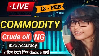 12 FEB  MCX Live Trading  Crude Oil Live Trading  Commodity Trading Live Stock Market Live mcx [upl. by Paviour]