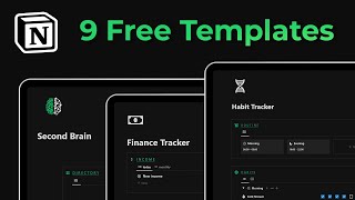 9 FREE Notion templates that will 10x your productivity [upl. by Hakim305]