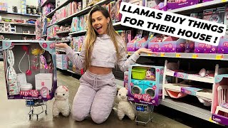 MY CRAZY LLAMAS SHOP FOR THEIR HOUSE   BUILDING MY LLAMAS A MANSION PART 3 [upl. by Roselia]