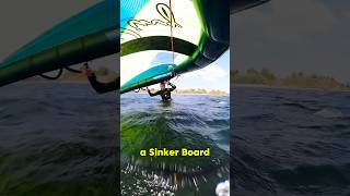 Waterstart a Sinker Board  Wing Foil shorts wingfoil surffoil pumpfoil foil [upl. by Fafa270]