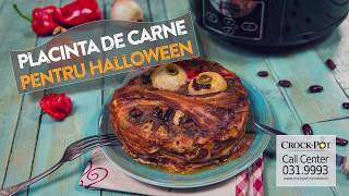 Placinta cu carne Halloween  Meatloaf Monstru la Crock Pot 47 Digital [upl. by Laven]