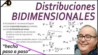 Distribución BIDIMENSIONAL Estadística BIDIMENSIONAL ACADEMIA DIEGO [upl. by Llerrud]