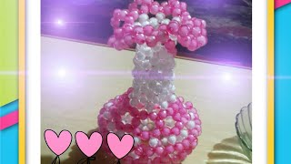 how to make flower vaseputir fuldanihow to make beaded flower tobbeaded craft making [upl. by Carmelina]