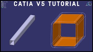 CATIA V5 Tutorial 23  Square Tubing  Beginner [upl. by Zora539]