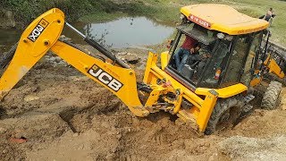 JCB Backhoe Loader Working For New Bridge Construction  JCB Dozer Working Video [upl. by Eiramac]