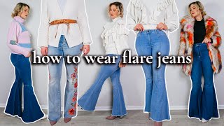 HOW TO STYLE YOUR FLARE JEANS THIS WINTER  FLARE JEANS OUTFIT IDEAS FOR CURVY WOMEN 2020 [upl. by Gatias]