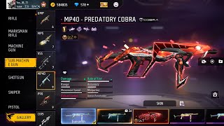 Max Cobra MP40 in free fire  🔥 world free fire richest ID [upl. by Enomed]