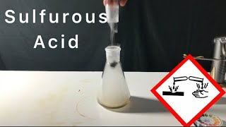 Sulfurous acid H2SO3 demonstration [upl. by Eillek]