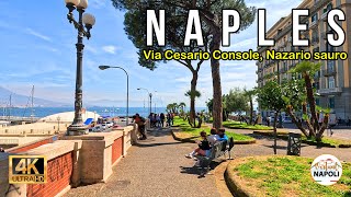 Walking Tour Naples Italy  Via Cesario Console Nazario Sauro 4K UHD [upl. by Chiou]