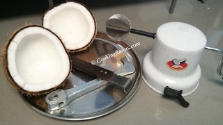 Coconut  How to break take out pieces grate and store a coconut [upl. by Spanjian]