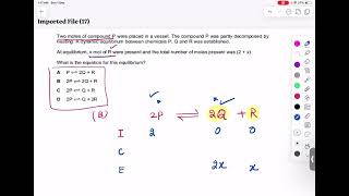 Another Tricky MCQ from Chemical Equilibrium and its solution [upl. by Acirretahs]