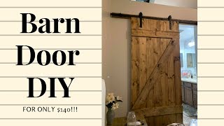 SLIDING BARN DOOR DIY FOR CHEAP  BRITTNEY COLEMAN [upl. by Elleunamme301]