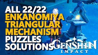 All Enkanomiya Triangular Mechanism Puzzles Genshin Impact [upl. by Laitselec]