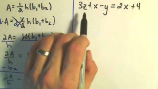 Solving an Equation for a Specified Variable [upl. by Ecinahc229]