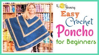 How to Make an Easy Crochet Poncho for Beginners [upl. by Llerdnad886]