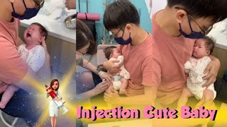 injection Cute Baby Carrying  Vaccination Complete Baby girl [upl. by Adnarym]