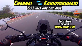 Chennai 🔄 Kanyakumari ⛔1372 kms One Day Solo ride🤗 in our Himalayan 450😍 lingeshvlogs3871 ❌ [upl. by Erdei804]