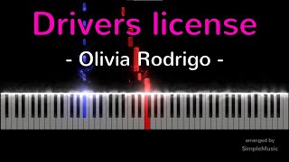 Drivers license  Olivia Rodrigo  Piano Tutorial Easy [upl. by Jaine]