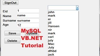 MySQL VBNET Tutorial 9  How to Link Combobox with Database values [upl. by Acira]