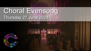 Choral Evensong  Thursday 27 June 2024  Chester Cathedral [upl. by Gorton]