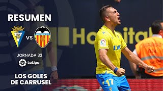 ¡Cádiz respira y el Valencia tendrá que seguir luchando Resumen de goles del Cádiz 2  1 Valencia [upl. by Anohs]