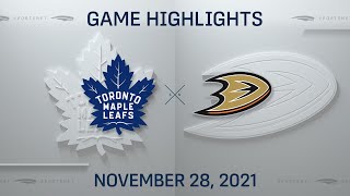 NHL Highlights  Maple Leafs vs Ducks  Nov 28 2021 [upl. by Alpheus]