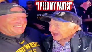 Bob Uecker Pees His Pants at Milwaukee Brewers Party  2024 MLB Highlights [upl. by Tekcirk]